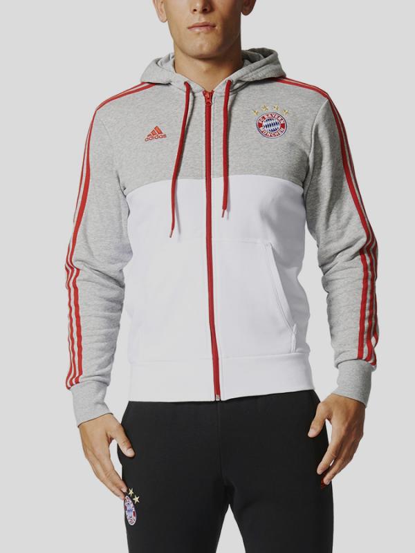 Mikina adidas Performance FCB 3S HOOD FZ Bílá
