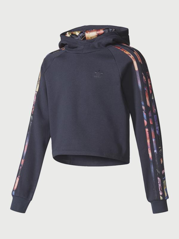 Mikina adidas Originals J ROSE HOODIE Modrá