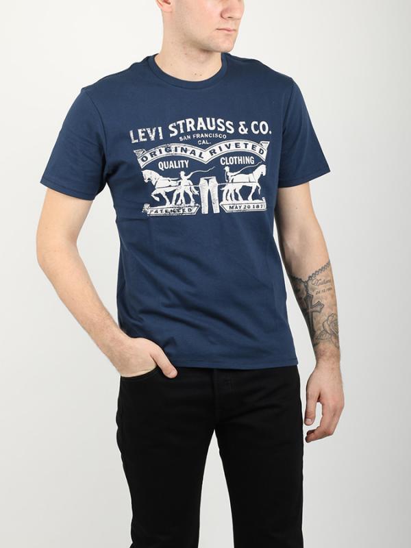 Tričko LEVI'S GRAPHIC SETIN NECK 2 HORSE DRESS BLUES Modrá