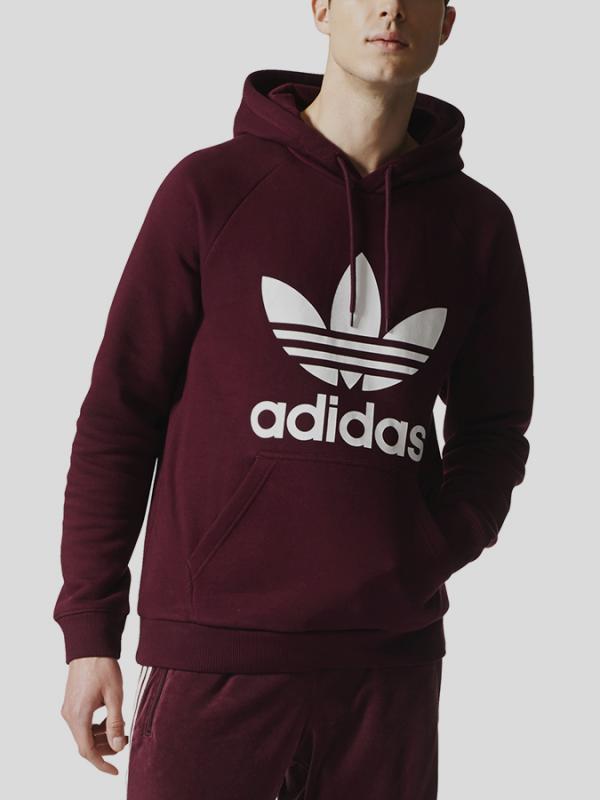 Mikina adidas Originals TREFOIL HOODY Červená