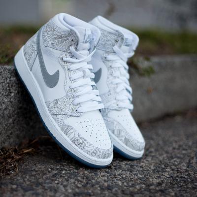 Air Jordan 1 Re Hi OG Laser BG White/Metallic Silver