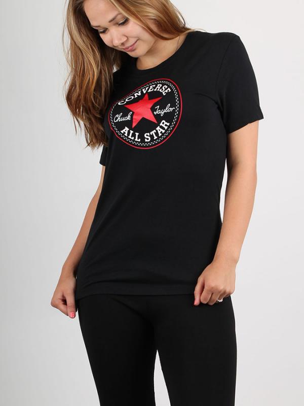 Tričko Converse CORE SOLID CHUCK PATCH CREW Černá
