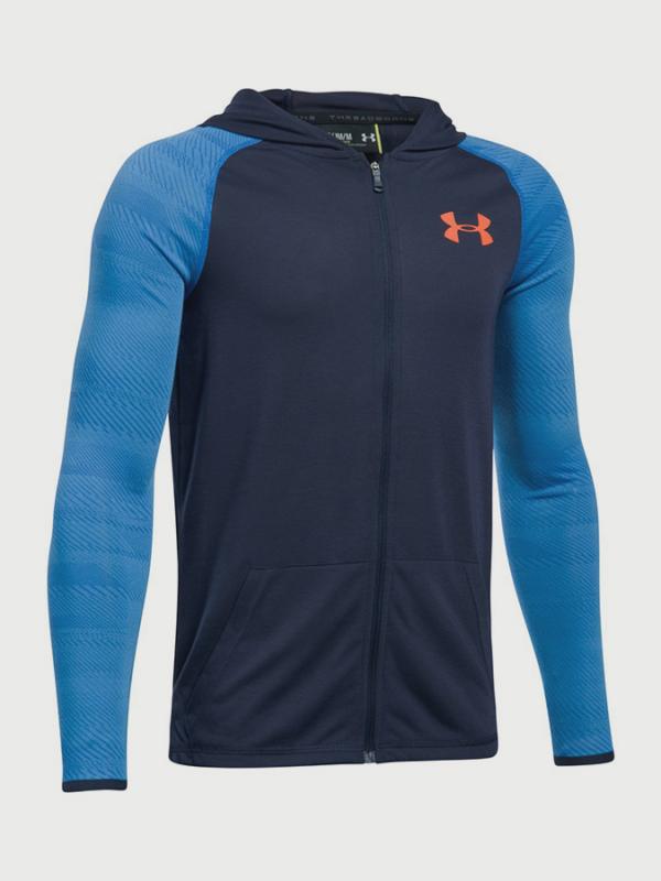Mikina Under Armour Threadborne FZ Hood Modrá