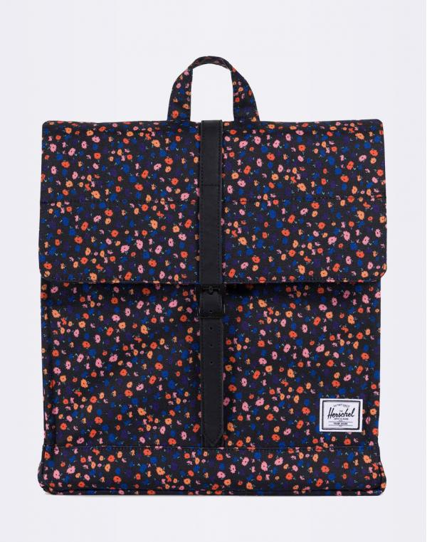 Batoh Herschel Supply City Mid-Volume Black Mini Floral/Black Synthetic Leather