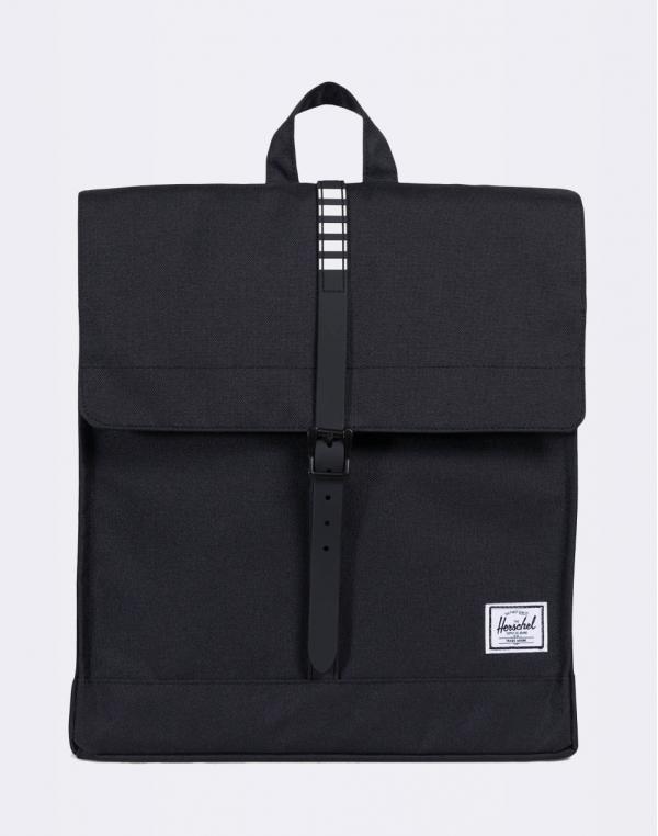 Batoh Herschel Supply City Mid-Volume Black/Black Rubber/White Inset