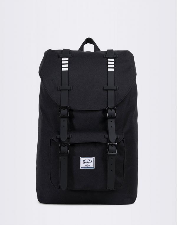 Batoh Herschel Supply Little America Mid-Volume Black/Black Rubber/White Inset