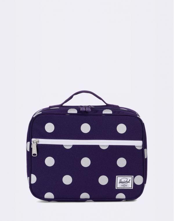 Herschel Supply Pop Quiz Lunchbox Parachute Purple Polka Dot