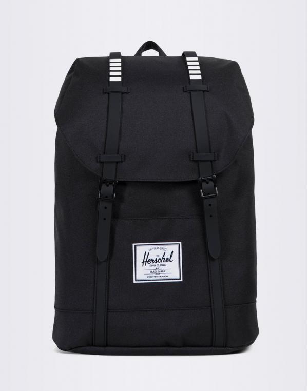 Batoh Herschel Supply Retreat Black/Black Rubber/White Inset