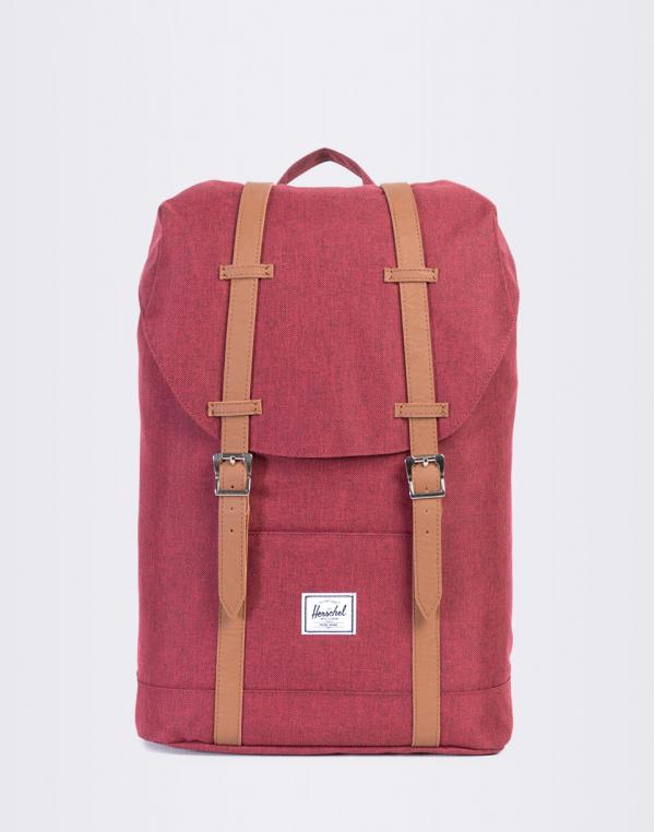 Herschel Supply Retreat Mid-Volume Winetasting Crosshatch/Tan Synthetic Leather