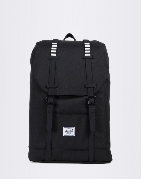 Batoh Herschel Supply Retreat Mid-Volume Black/Black Rubber/White Inset
