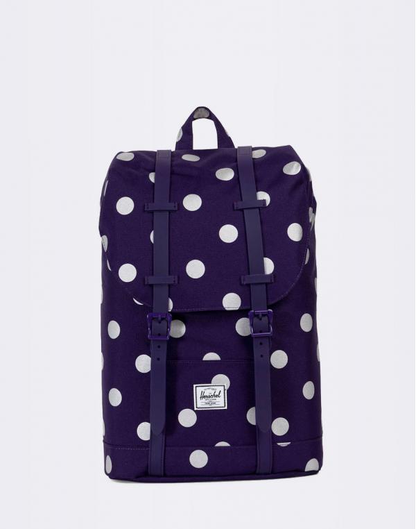 Herschel Supply Retreat Youth Parachute Purple Polka Dot/Parachute Purple Rubber
