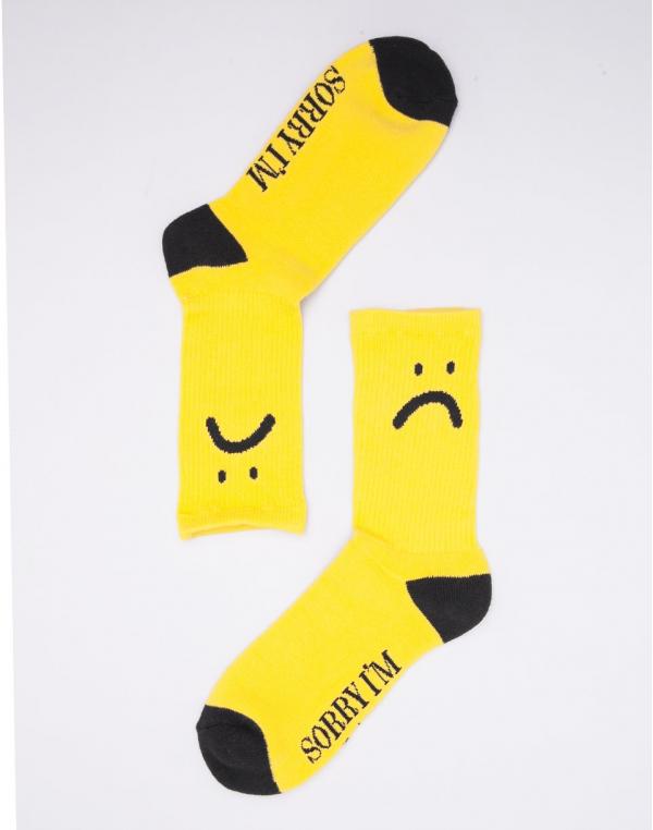 Ponožky Lazy Oaf Sorry I´m Late Yellow/Black