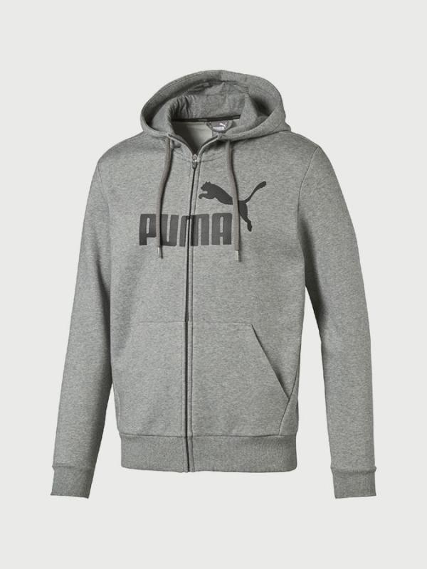 Mikina Puma Ess No.1 Fz Hoody, Fl Medium Gray Heathe Šedá