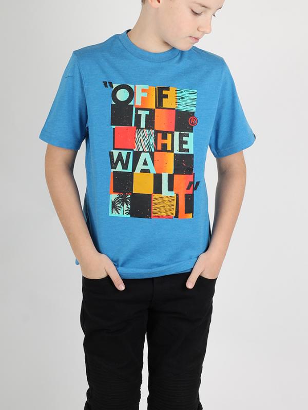Tričko Vans BY OTW CHECKER BLAST ROYAL HEATHER Barevná
