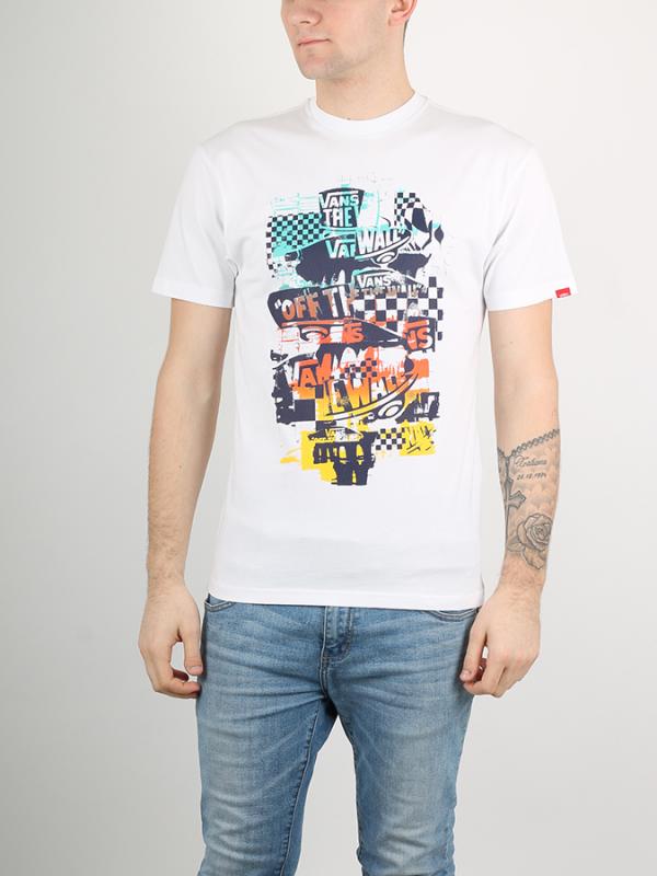 Tričko Vans Mn Otw Checker Blast White-Black Bílá