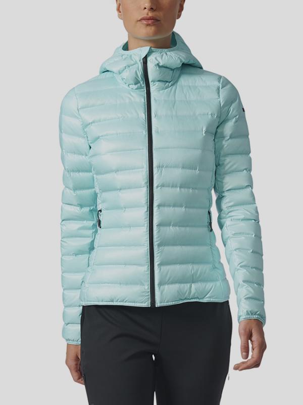 Bunda adidas Performance W Lt Down Ho J Modrá