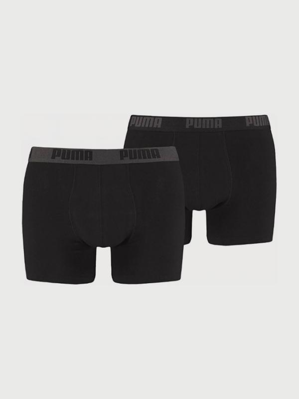 Boxerky Puma Basic Boxer 2 Pack Black Bl Černá