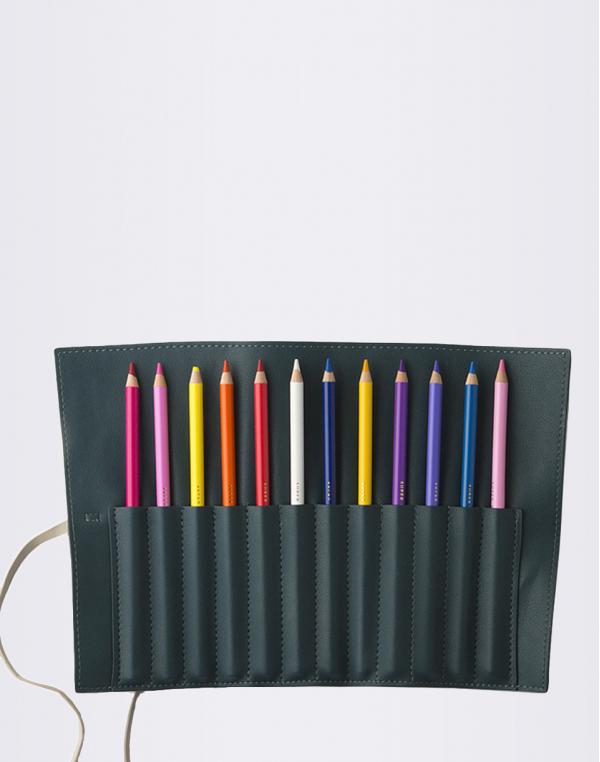 Papírnictví PrintWorks Pencil Roll Ink 12 Color Pencils Green/Beige