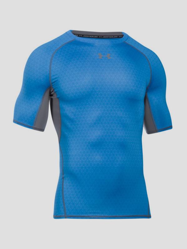 Kompresní tričko Under Armour HG Printed SS Modrá