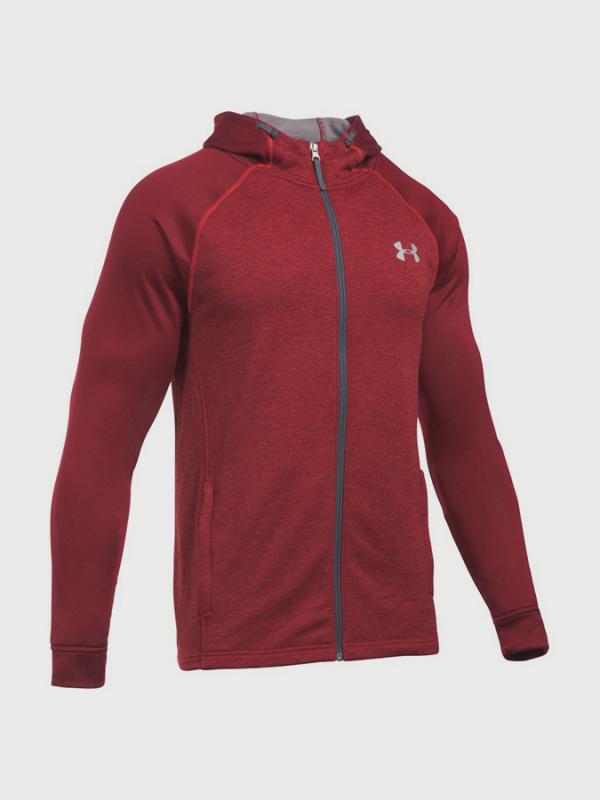 Mikina Under Armour Tech Terry Fitted FZ Hoodie Červená
