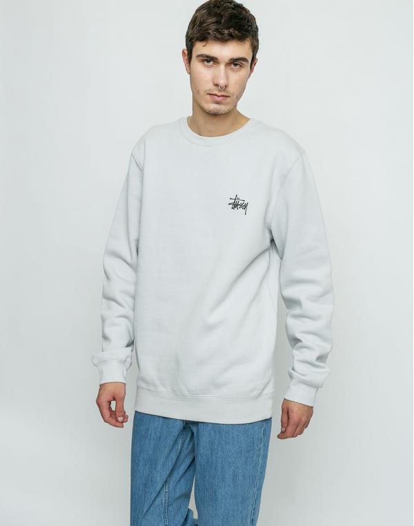 Mikina Stussy Basic Crew Fog