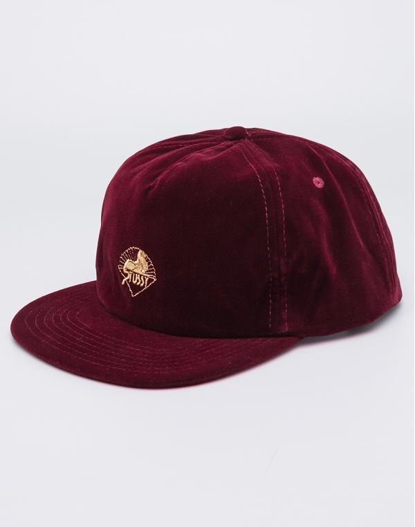 Stussy Gold Velvet Burgundy