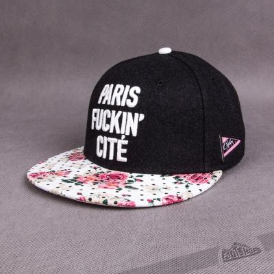 Cayler & Sons Paris Throwback Cap Black Wool/Floral Leather/White