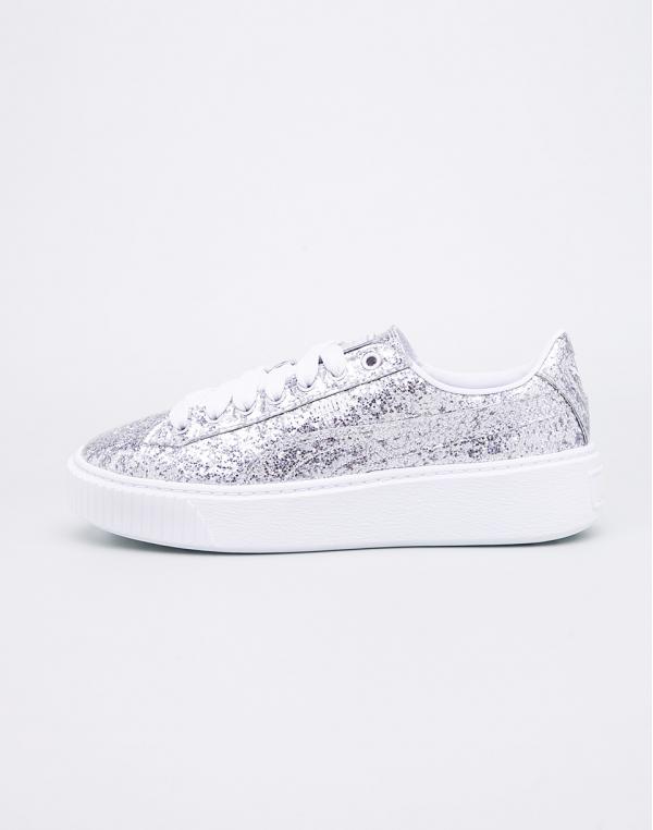 Puma Basket Platform Glitter Silver/Silver 39