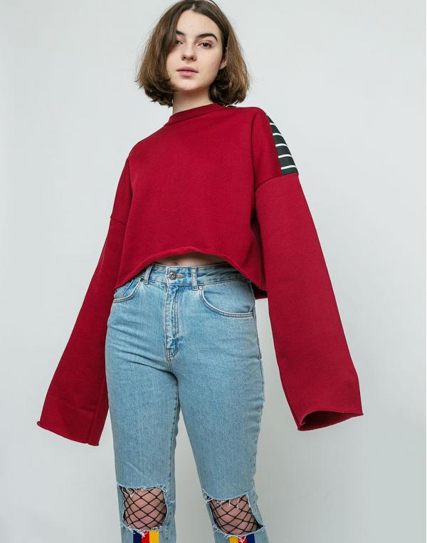 The Ragged Priest Butcher Maroon/Black/White S