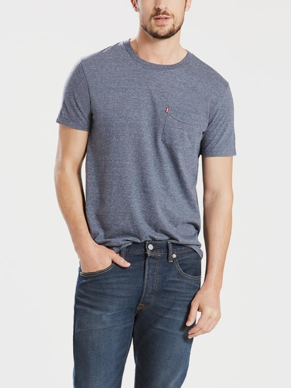 Tričko LEVI'S Ss Setin Sunset Pocket Ombre Blue Heat Modrá