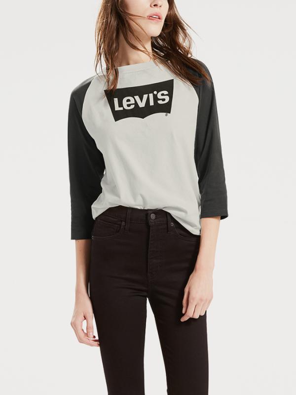 Tričko LEVI'S The Rocker Raglan Orange Tab Batwing Ra Bílá