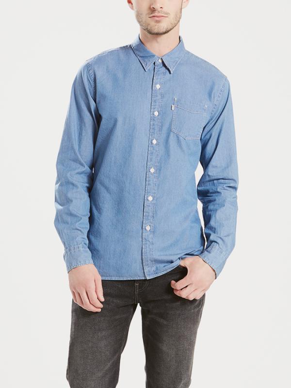 Košile LEVI'S Sunset 1 Pocket Shirt Flat Stone Modrá