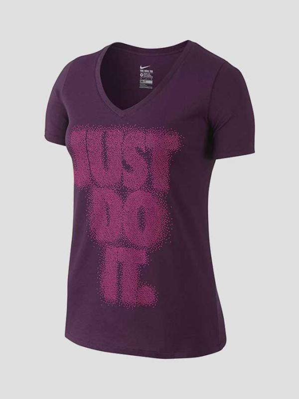 Tričko Nike DFC VNECK JUST DO IT FILL TEE Fialová