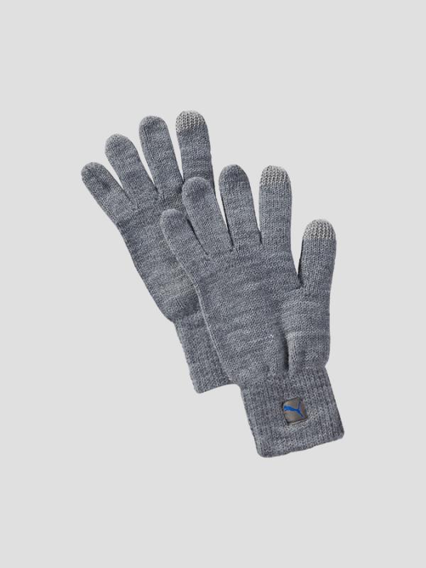 Rukavice Puma Big Cat Knit Gloves Light Gray Heat Šedá