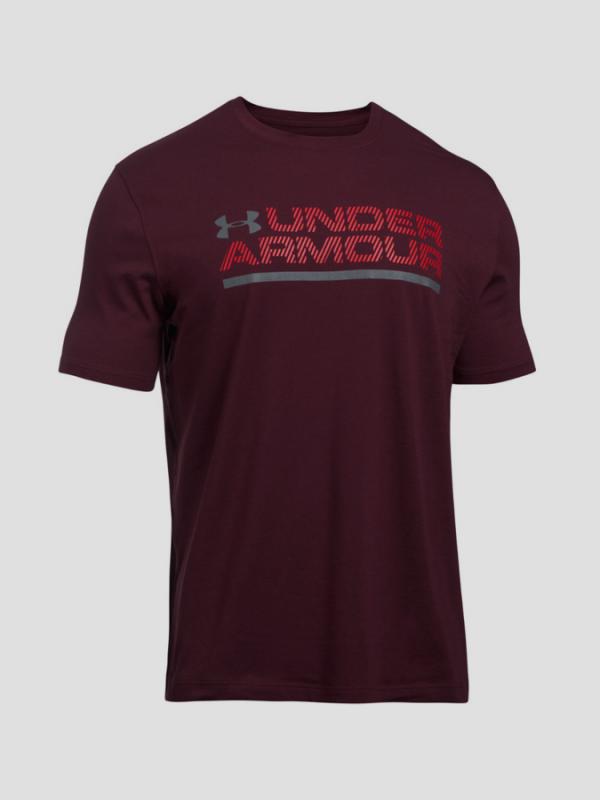 Tričko Under Armour Wordmark Lock Up SS Červená