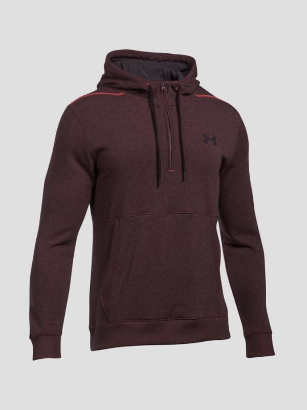 Mikina Under Armour Threadborne 1/2 Zip Hoodie Červená