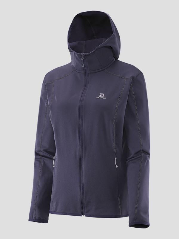 Bunda Salomon DISCOVERY HOODIE W NIGHTSHADE GREY Fialová