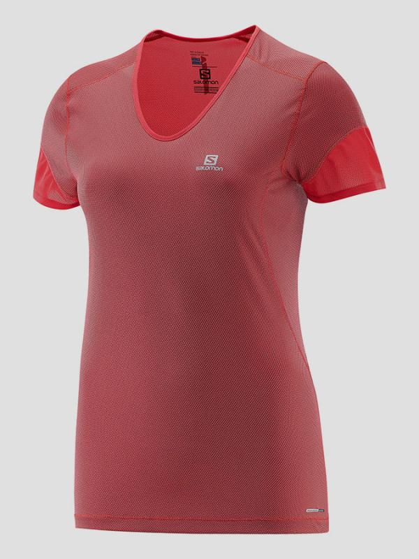 Tričko Salomon TRAIL RUNNER SS TEE W RD/Capucine O Červená