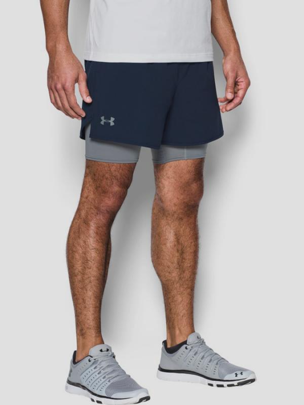 Kraťasy Under Armour Qualifier 2-in-1 Short Modrá