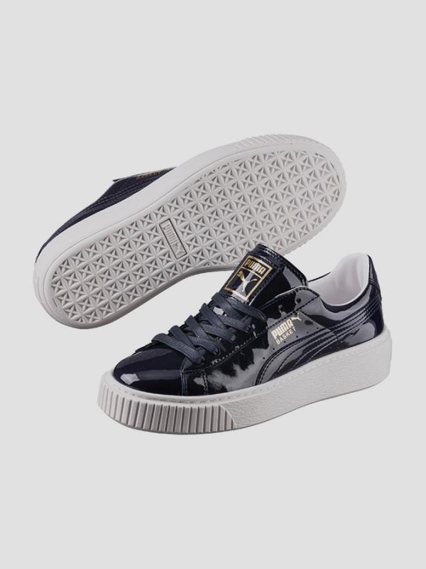 Boty Puma Basket Platform Patent Wn s Peacoat Barevná