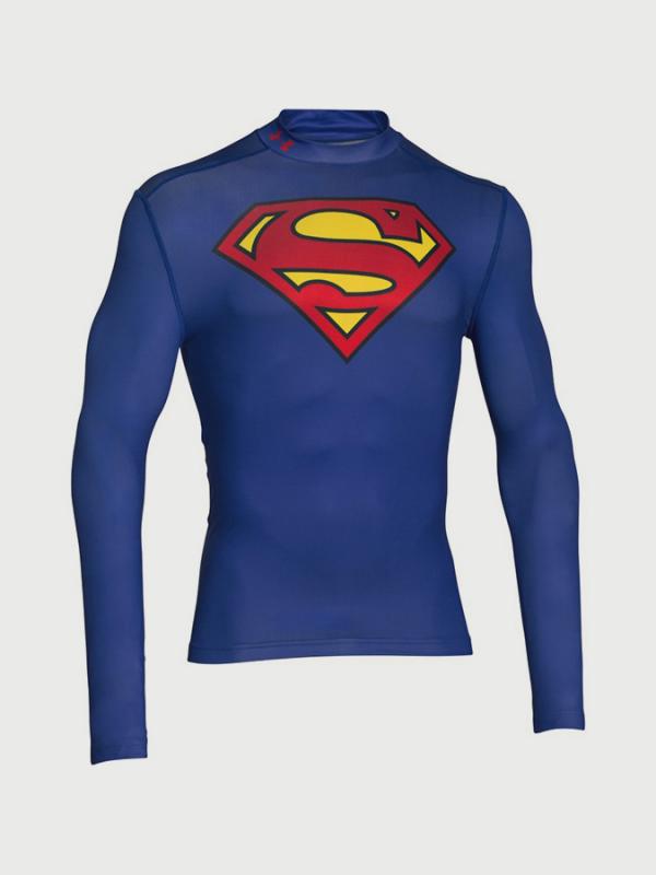 Kompresní tričko Under Armour Superman Evo Comp Mock Modrá