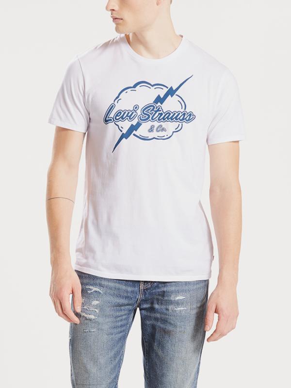 Tričko LEVI'S Graphic Setin Neck 2 Bi Levi Strauss L Bílá