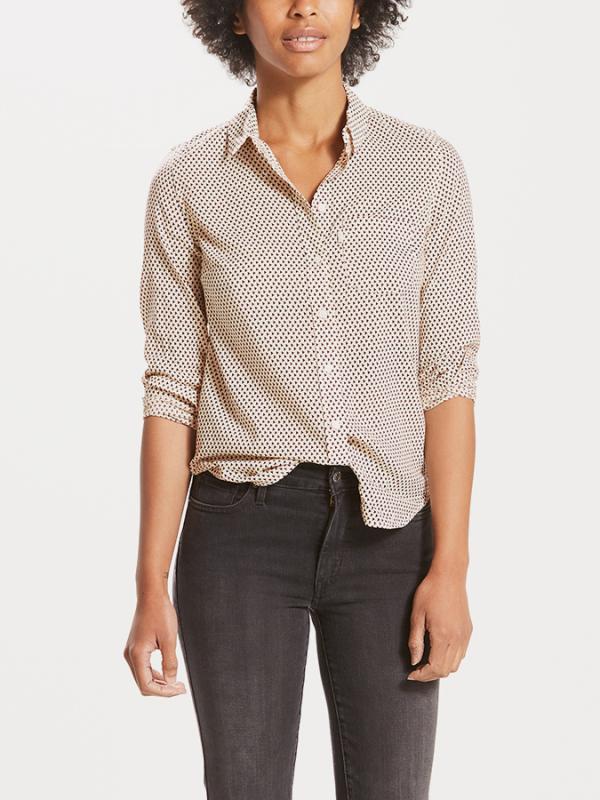 Košile LEVI'S Modern One Pocket Orchid Oatmeal Print Béžová