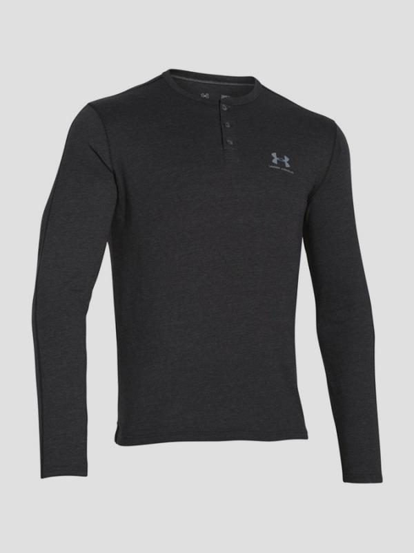 Tričko Under Armour Heatgear Triblend Sportstyle Henley Černá