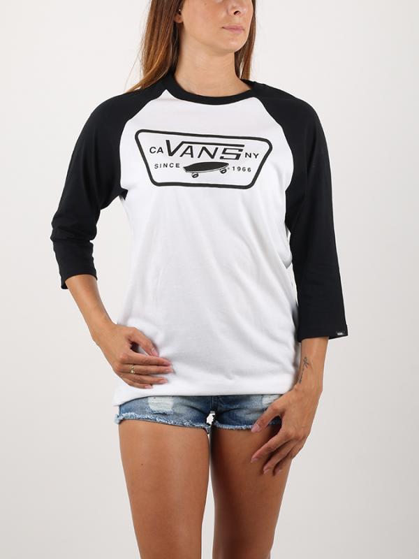 Tričko Vans M FULL PATCH RAGLAN White/Black Bílá