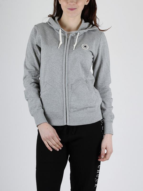 Mikina Converse CORE FULL ZIP HOODIE - FT Šedá