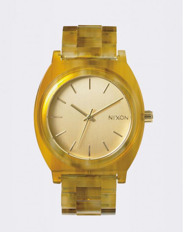 Hodinky Nixon Time Teller Acetate Champange Gold Amber