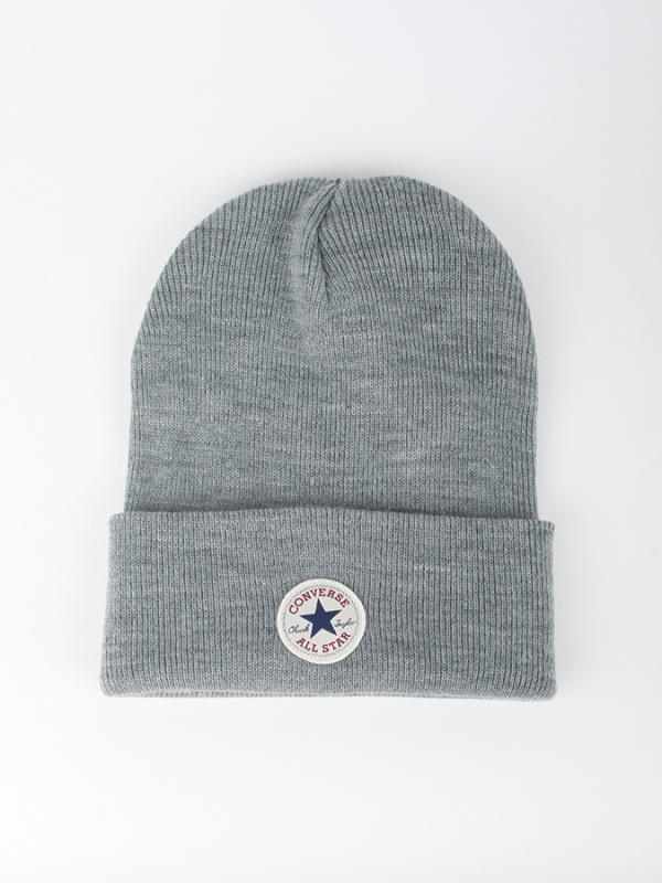 Čepice Converse Tall Cuff Watchcap Knit Šedá