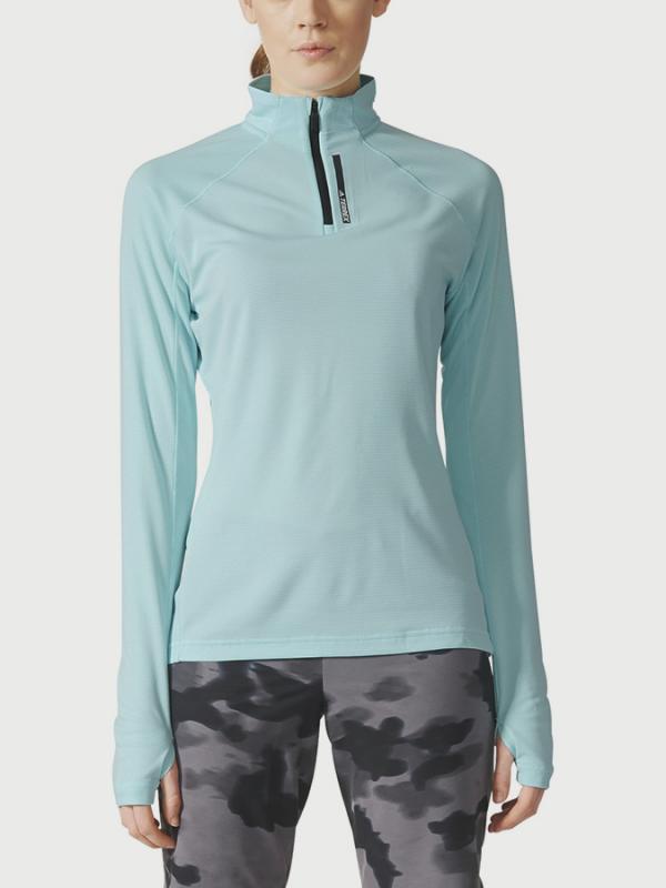 Tričko adidas Performance W TRACERO 1/2LS Zelená
