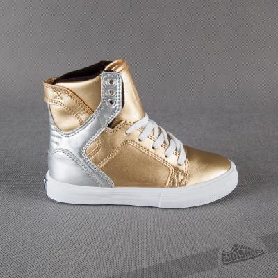 Dětské Supra Kid Skytop Chad Muska Pro Model Gold Silver